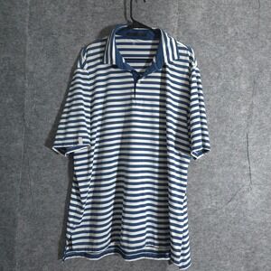 RLX Golf Performance Wicking Polo Shirt Men XL Blue Striped Ralph Lauren Sports